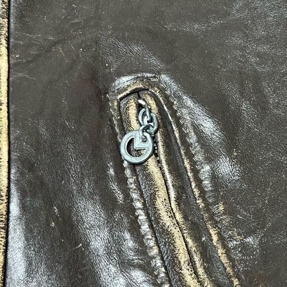 Vintage 60s Schott NYC Leather Cafe Racer Jacket Brown Distressed Size 42 - Picture 4 of 16